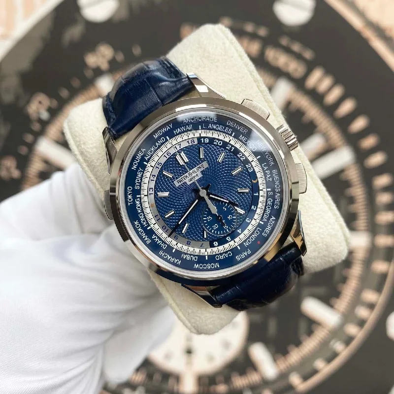 Patek Philippe World Time Chronograph Complication 39mm 5930G Blue Dial Pre-Owned