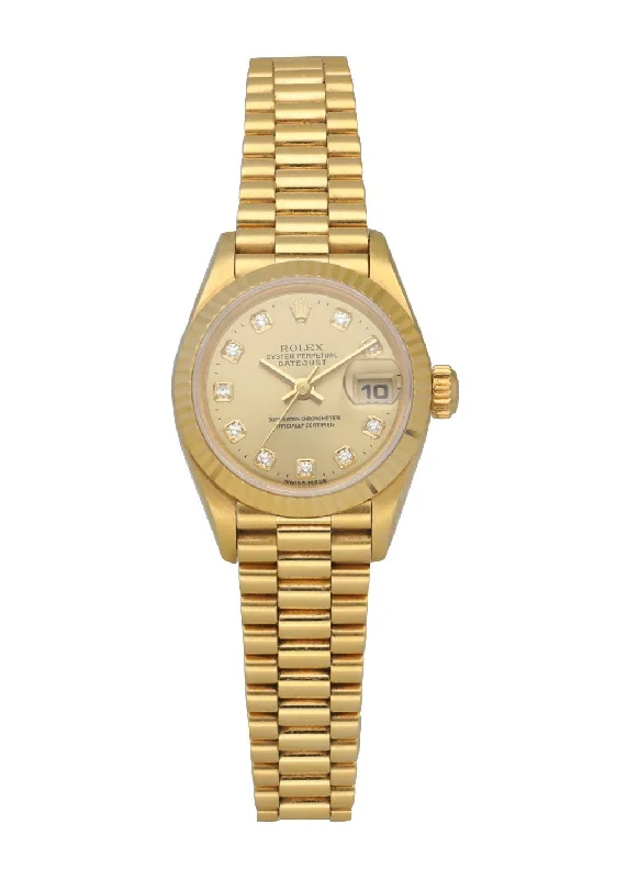 Rolex Datejust Diamond Dial 69178 Yellow Gold Ladies Watch