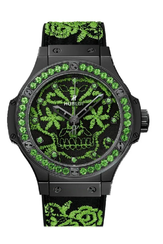 Hublot Big Bang 41mm Broderie Sugar Skull Fluo Malachik Green Watch 343.CG.6590.NR.1222