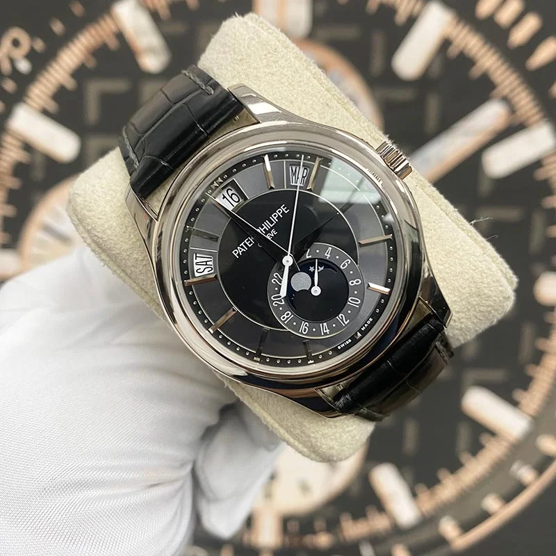 Patek Philippe Annual Calendar Complication 40mm 5205G-010 Black/Grey Dial Pre-Owned