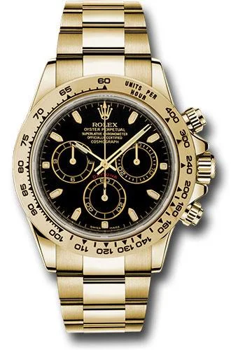 Rolex Yellow Gold Cosmograph Daytona 40 Watch - Black Index Dial - 116508 bki