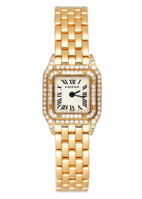 Cartier Panthere Mini WF3163B9 Diamond 18K Yellow Gold Ladies Watch