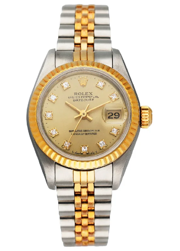 Rolex Datejust 69173 Diamond Dial Ladies Watch