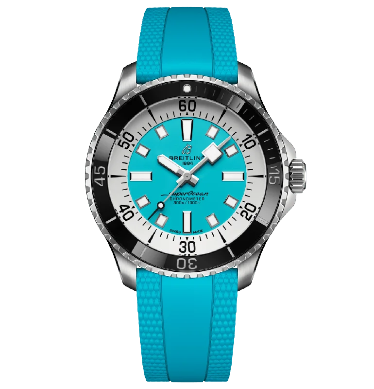 Breitling Superocean Automatic 44 Watch with Turquoise Dial