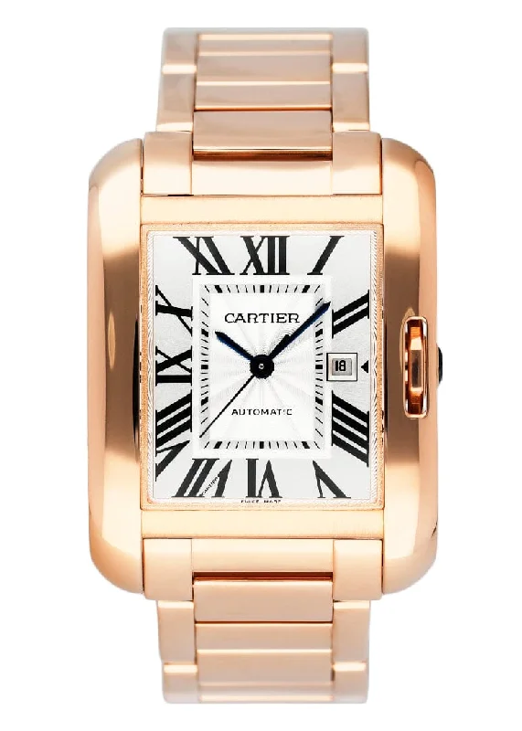 Cartier Tank Anglaise Midsize W5310003 18K Rose Gold Ladies Watch Box Papers