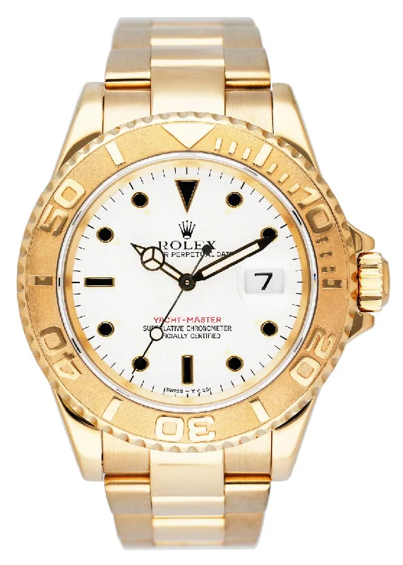 Rolex Yacht Master 16628 18K Yellow Gold Mens Watch Box Papers