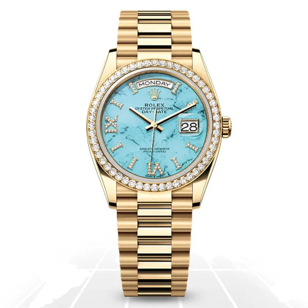 Rolex	Day-Date 36 "Turquoise"	128348RBR