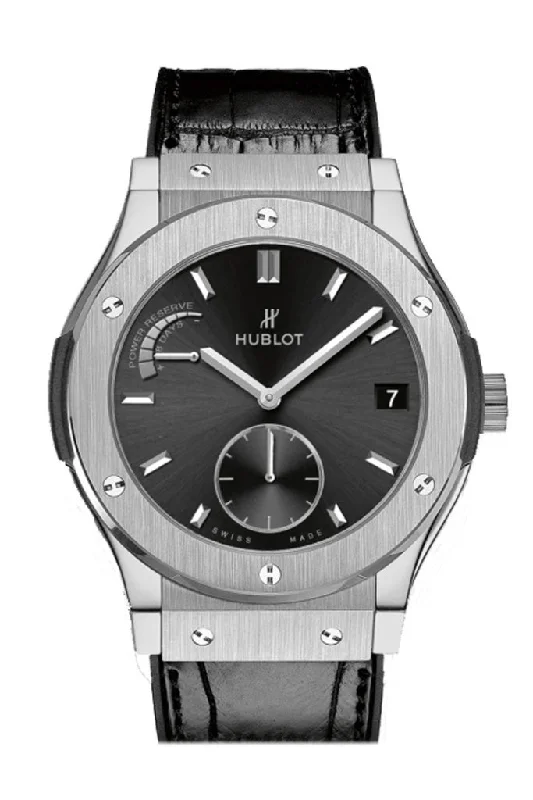 Hublot Classic Fusion 45mm Black Sunray Dial Titanium Men's Watch 516.NX.1470.LR.1104