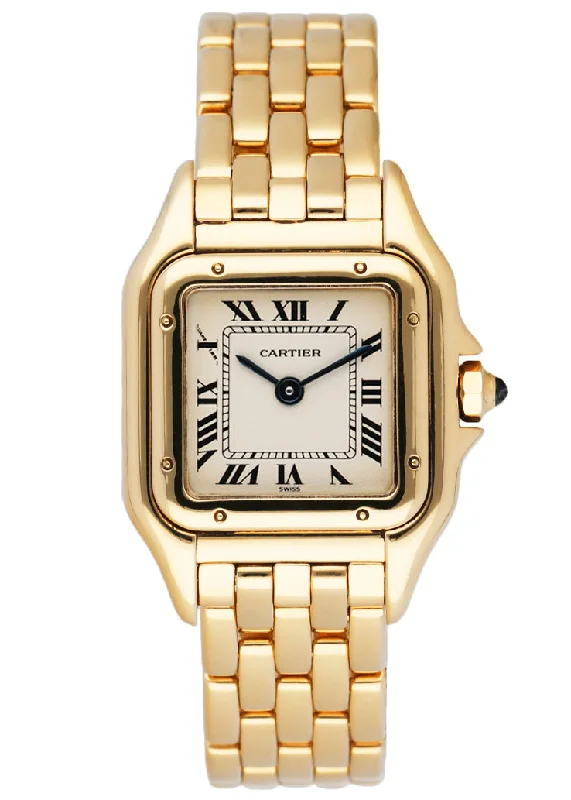 Cartier Panthere 107000M 18K Yellow Gold Ladies Watch Box & Papers