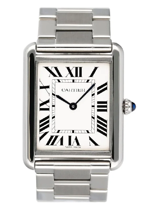 Cartier Tank Solo Large W5200014 Silver Dial Mens Watch