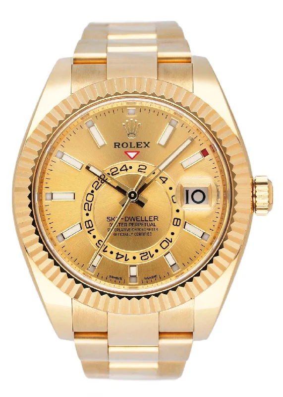 Rolex Sky-Dweller 326938 Champagne Dial Mens Watch Box Papers