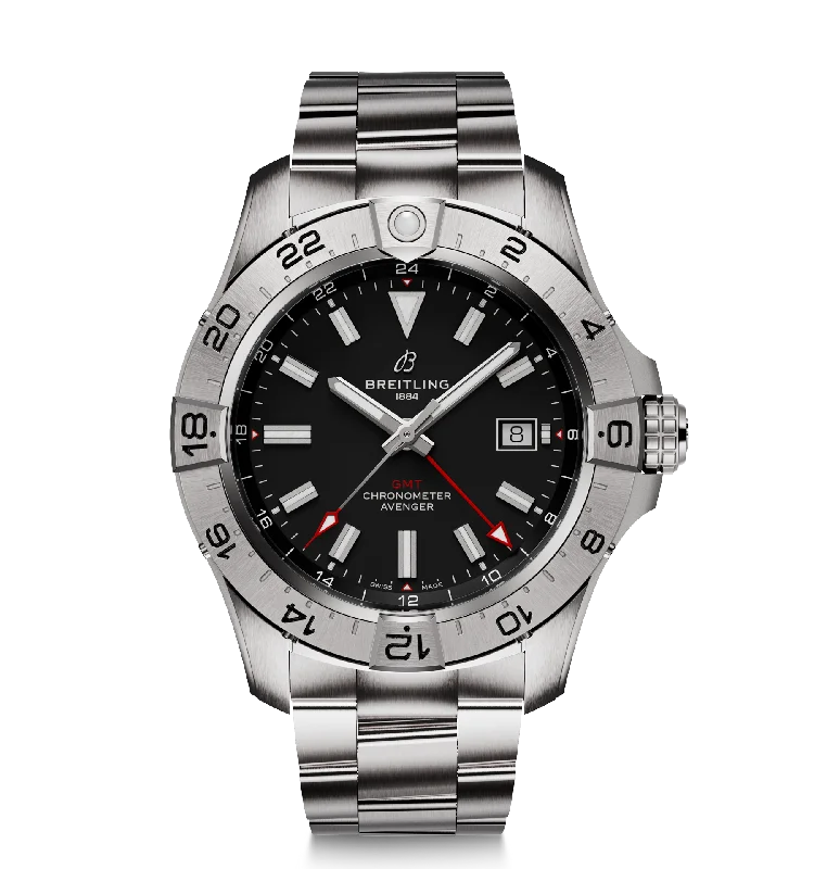 Breitling Avenger Automatic GMT 44mm Watch with Black Dial