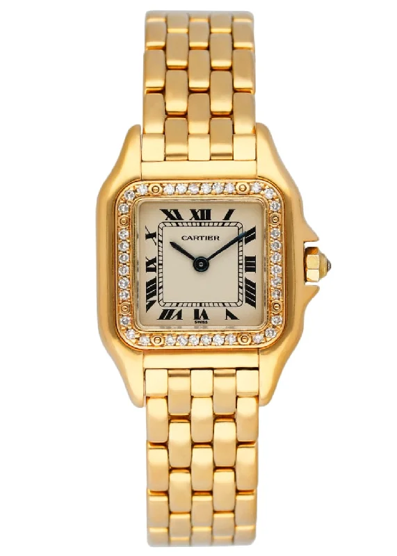 Cartier Panthere 8669 Diamond Bezel 18K Yellow Gold Ladies Watch