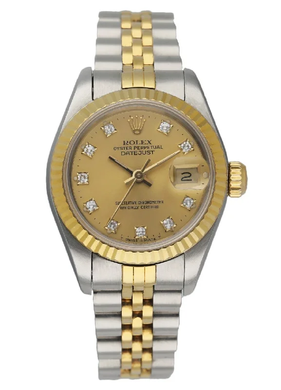 Rolex Datejust 69173 Diamond Dial Ladies Watch