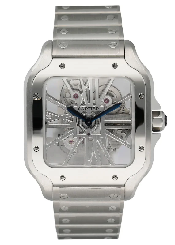 Cartier Santos Skeleton WHSA0015 Large Mens Watch Box & Papers