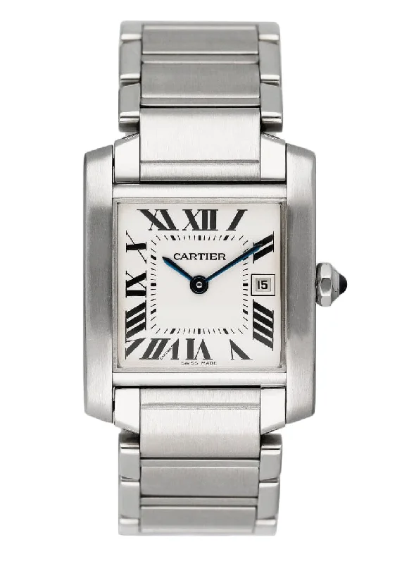 Cartier Tank Francaise W51011Q3 Stainless Steel Midsize Ladies Watch