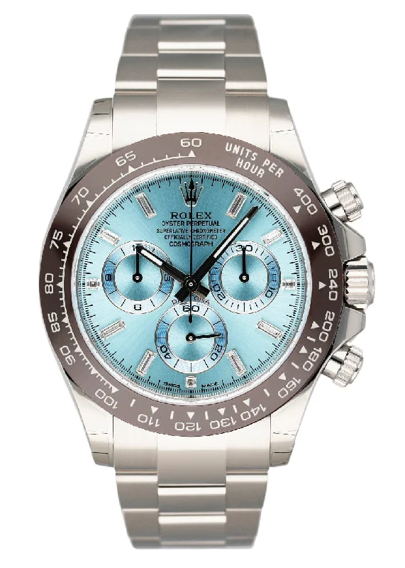 Rolex Cosmograph Daytona 116506 Ice-Blue Dial Platinum Mens Watch Box Papers