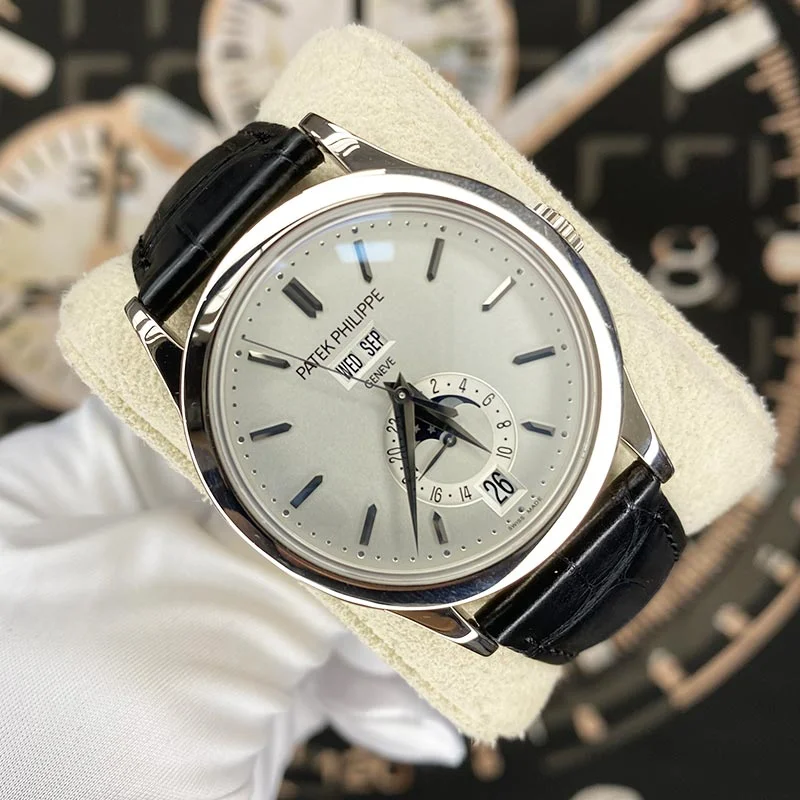 Patek Philippe RECENTLY SERVICED Annual Calendar Complication 38mm 5396G Silver Dial Pre-Owned