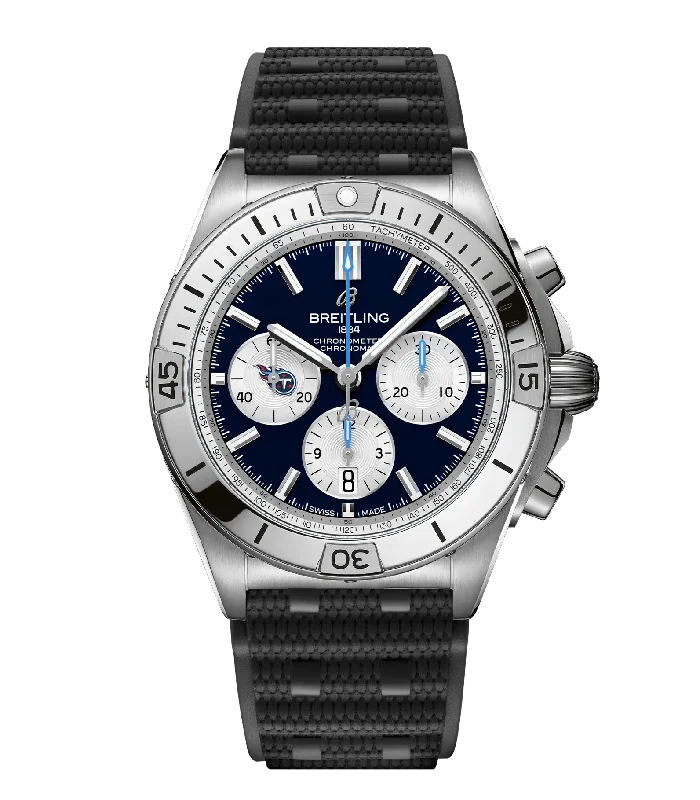 Breitling Chronomat B01 42 NFL Tennessee Titans Edition with Rubber Strap