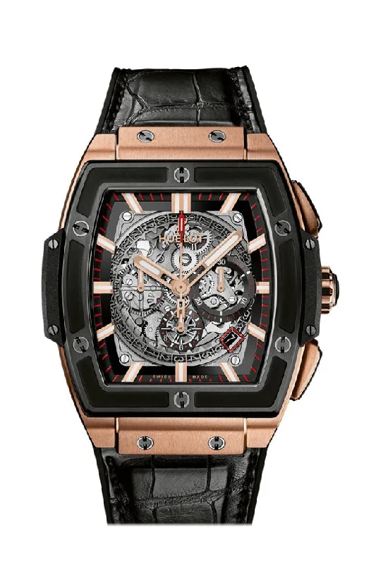 Hublot Spirit Of Big Bang Square Skeleton Dial Black Rubber Band Automatic 45 Men's Watch  601.OM.0183.LR