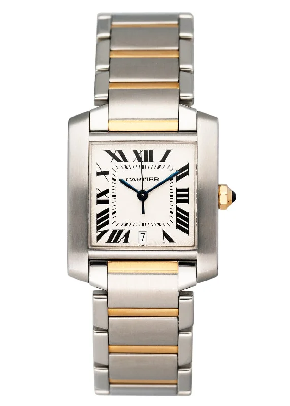 Cartier Tank Francaise Large W51005Q4 Two Tone Mens Watch Box Papers