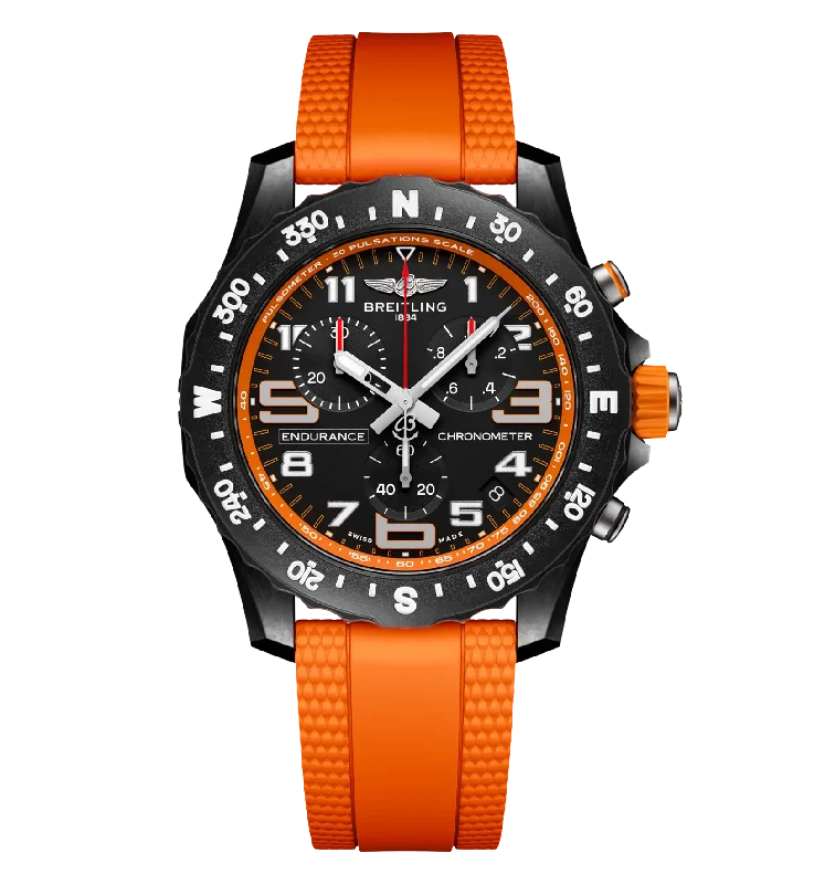 Breitling Endurance Pro 44 Watch with Orange Rubber Strap