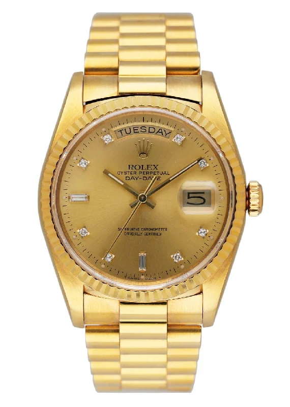 Rolex Day Date 18238 Diamond Dial Mens Watch