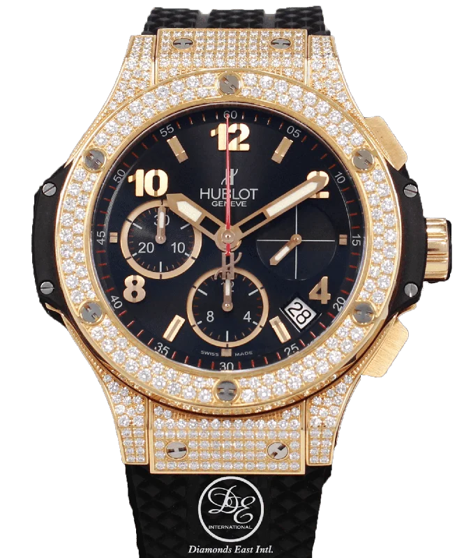 Hublot Big Bang 41mm 18K Rose Gold Factory Pave Diamond 341.px.130.rx.174 PAPERS