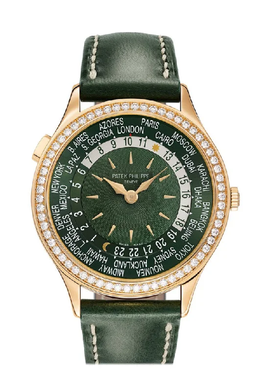 Patek Philippe World Time Oliver Green Dial Rose Gold Complications 7130R-014 7130R