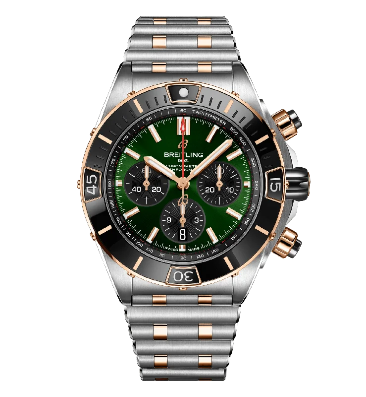 Breitling Super Chronomat B01 44 Watch with Green Dial