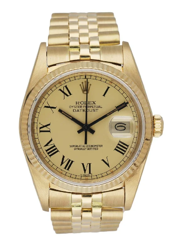 Rolex DateJust 16018 Buckley Dial 18k Yellow Gold Men's Watch