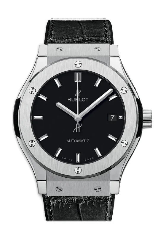 Hublot Classic Fusion Black Dial Black Rubber 45mm Men's Watch 511.NX.1171.LR