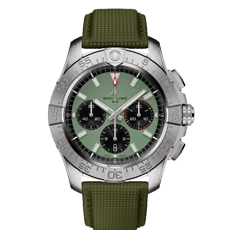 Breitling Avenger B01 Chronograph 44mm Watch with Green Strap