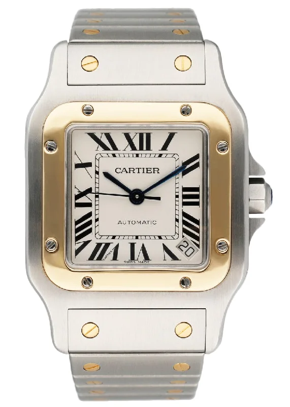 Cartier Santos Galbee W20099C4 18K Yellow Gold & Steel Mens Watch