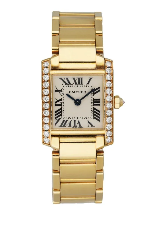 Cartier Tank Francaise 2385 18k Yellow Gold Diamond Ladies Watch