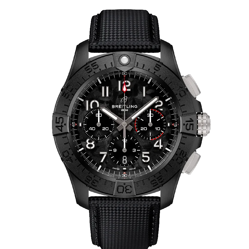 Breitling Avenger B01 Chronograph 44mm Night Mission Watch with Black Carbon Dial