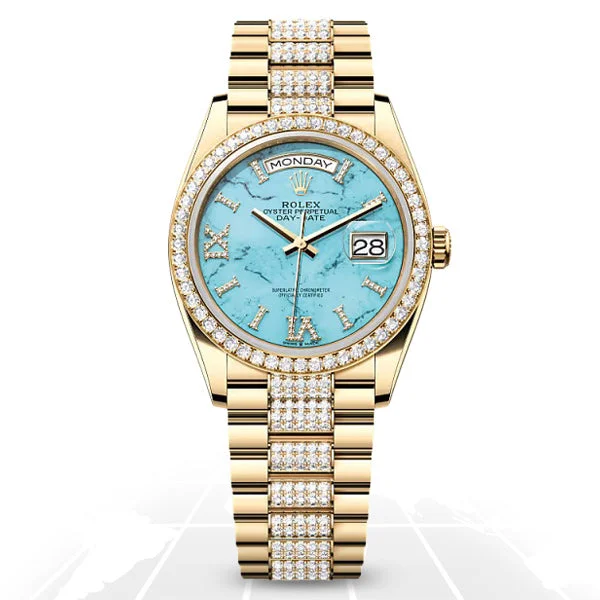 Rolex	Day-Date 36 "Turquoise"	128348RBR