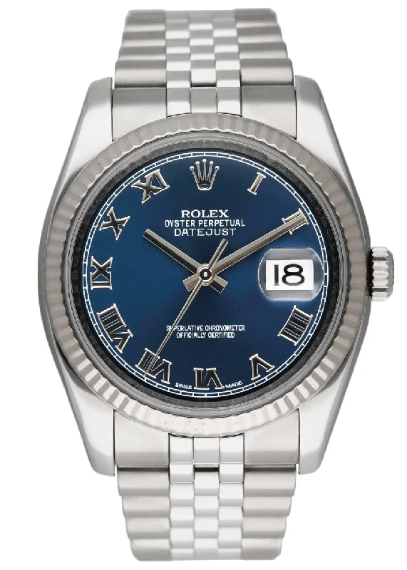 Rolex Oyster Perpetual Datejust 116234 Blue Dial Mens Watch