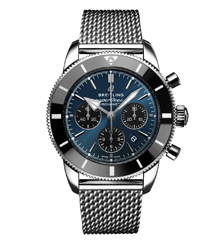 Breitling Superocean Heritage B01 Chronograph 44 Watch with Midnight Blue Dial