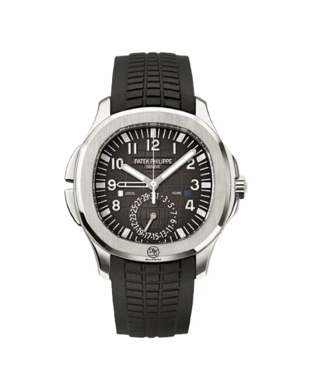 PATEK PHILIPPE AQUANAUT 5164A-001 Travel Time Dual Time Zone Date Watch Box Papers