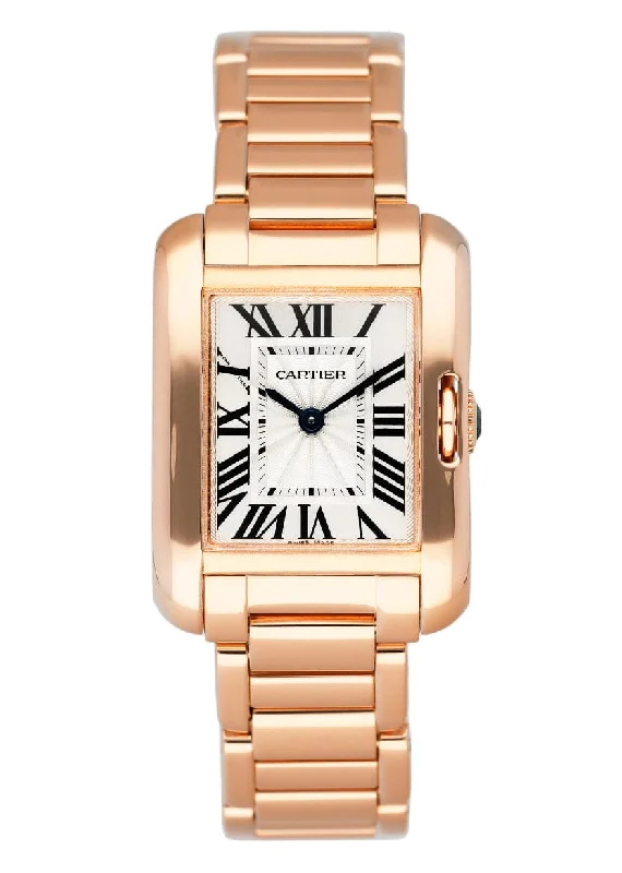 Cartier Tank Anglaise W5310013 18K Rose Gold Ladies Watch Box Papers