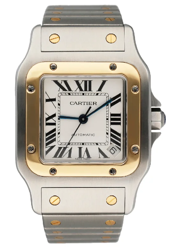 Cartier Santos 2823 18K Yellow Gold & Steel Mens Watch