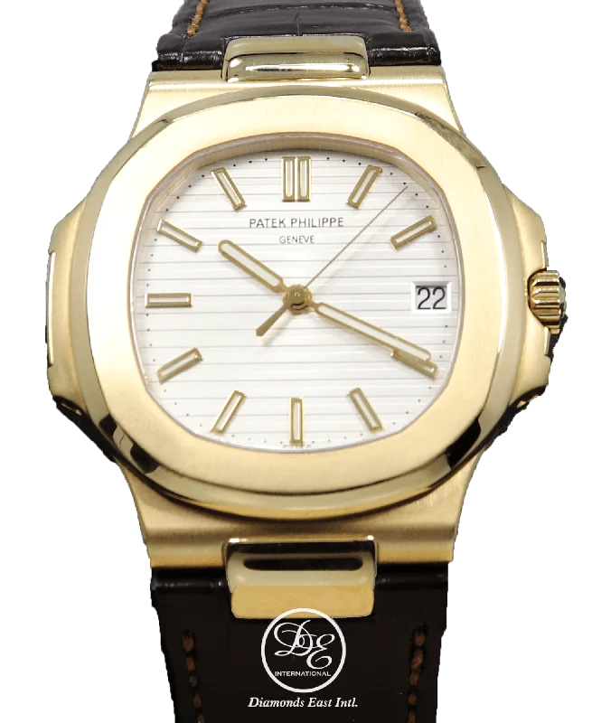 PATEK PHILIPPE Nautilus 5711J 18k Yellow Gold Leather Band Watch