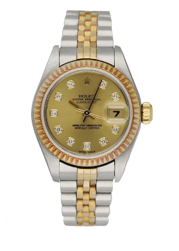 Rolex Datejust 79173 Diamond Dial Ladies Watch Box & Papers