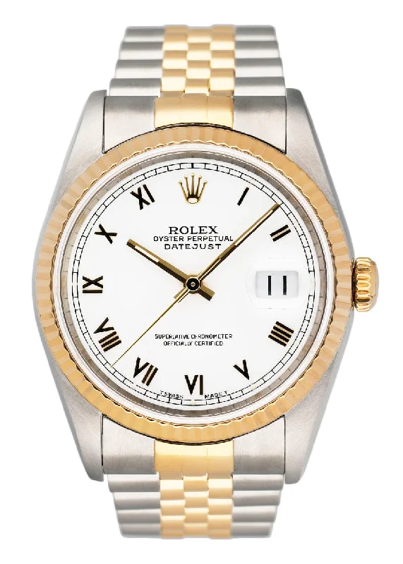 Rolex Datejust 16233 White Dial Two Tone Mens Watch