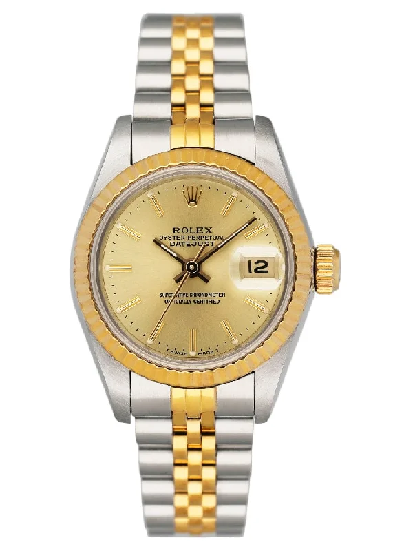 Rolex Datejust 69173 Champagne Dial Ladies Watch Box Papers