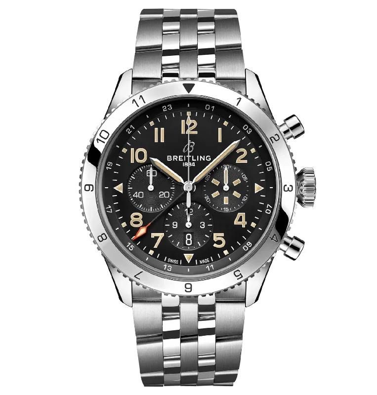 Breitling Super AVI B04 Chronograph GMT 46 P-51 Mustang Watch with Stainless Steel Bracelet