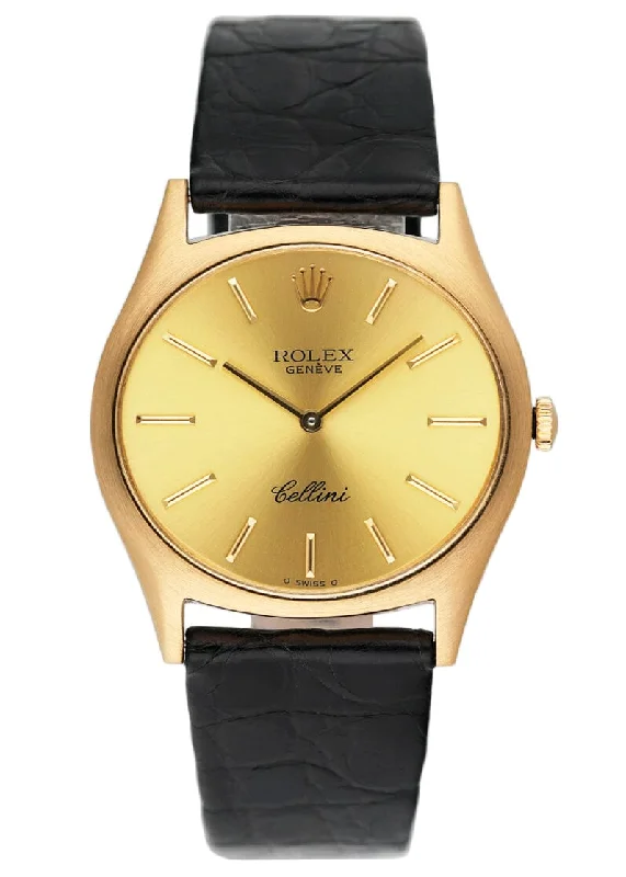 Rolex Cellini 3806 Champagne Dial 18K Yellow Gold Mens Watch