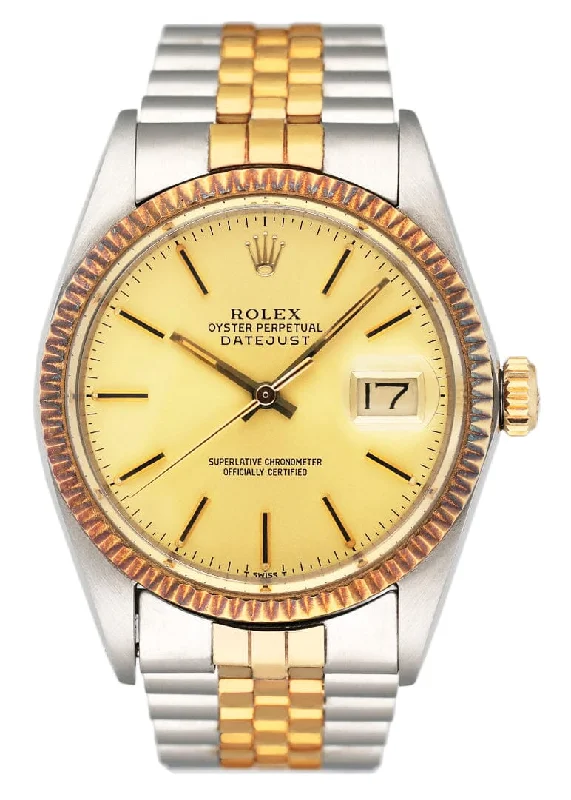 Rolex Datejust 16013 Champagne Dial Mens Watch Box Papers