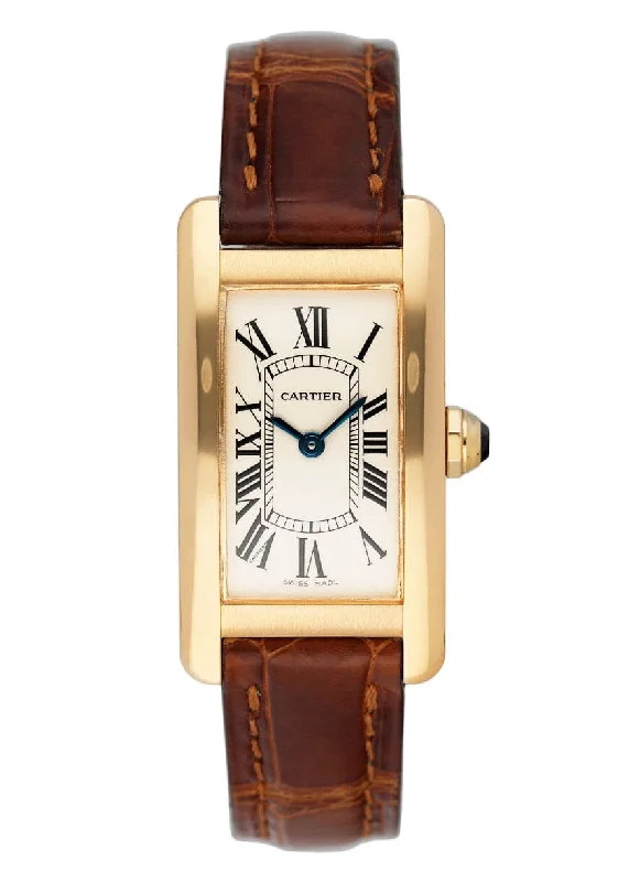 Cartier Tank Americaine W2601556 18K Yellow Gold Ladies Watch